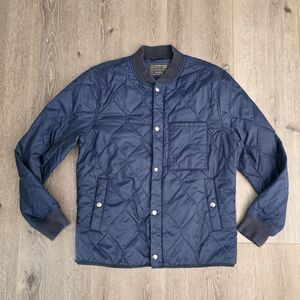 Men’s J. Crew Navy Blue Outerwear Quilted Overcoat Bomber Jacket Sz S